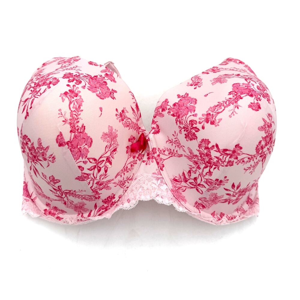 Floral Pink Strapless Contour Bra